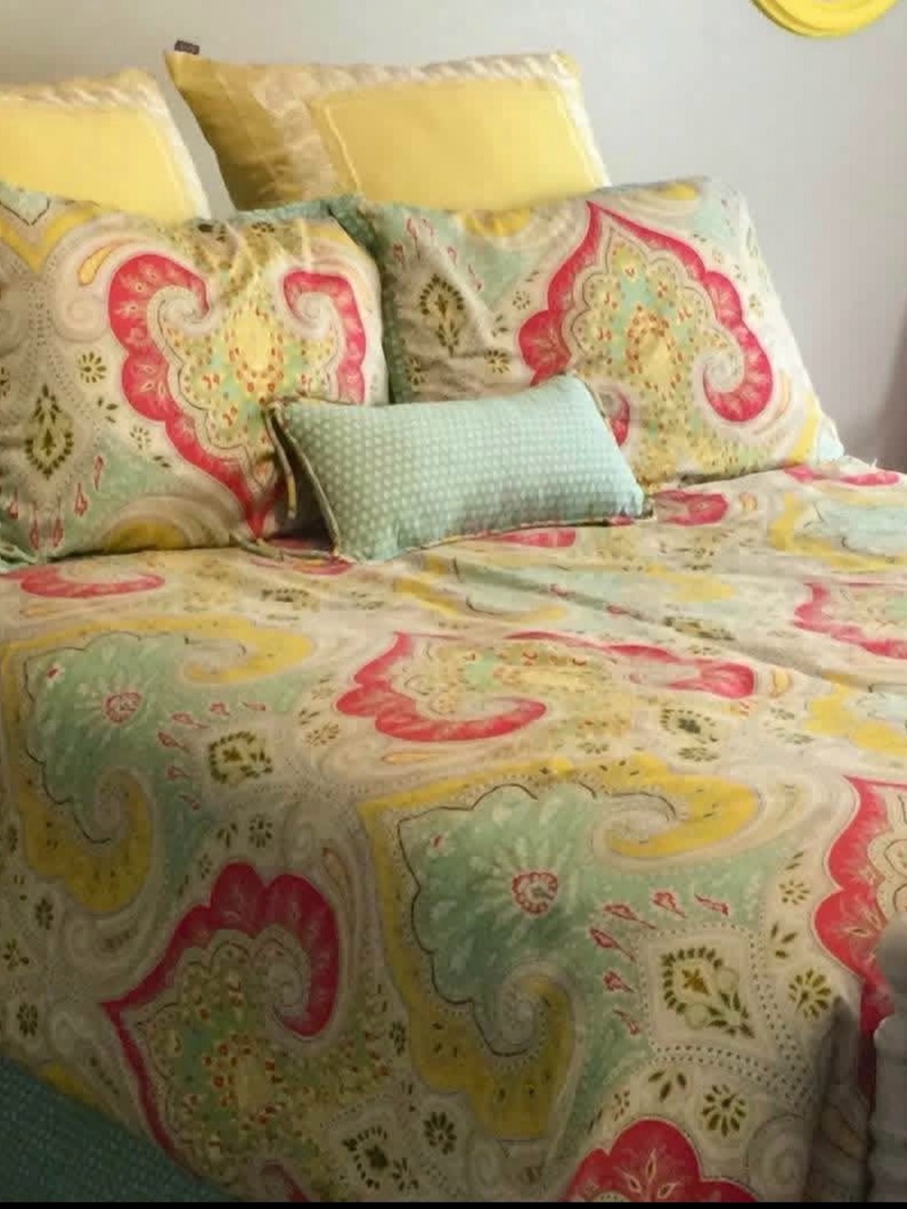 Echo Design Paisley Comforter Set in Aqua, Yellow & Coral